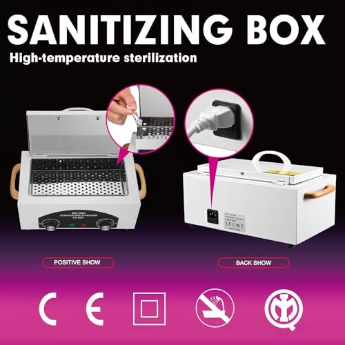 XESSCARE High Temperature Sterilizer Autoclave Machine 110V 300W – Dry Heat Nail & Dental Tool Sterilizer, 1.5L Salon Equipment for Metal Tools with Handle (White) Avelisse
