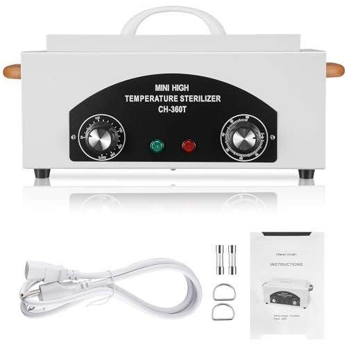 XESSCARE High Temperature Sterilizer Autoclave Machine 110V 300W – Dry Heat Nail & Dental Tool Sterilizer, 1.5L Salon Equipment for Metal Tools with Handle (White) Avelisse