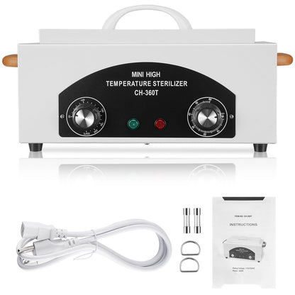 XESSCARE High Temperature Sterilizer Autoclave Machine 110V 300W – Dry Heat Nail & Dental Tool Sterilizer, 1.5L Salon Equipment for Metal Tools with Handle (White) Avelisse