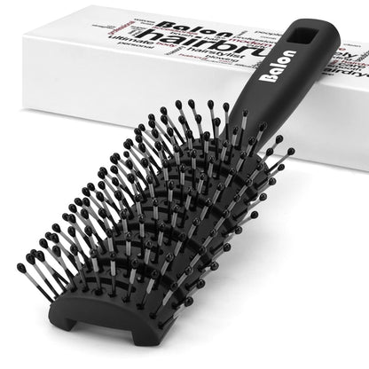 BALON Hair Brush for Women & Men - Speed Dry Vent Hair Brushes, Pain-Free Detangling Brush for All Hair Types (Black, 8.1x2.6 Inch)