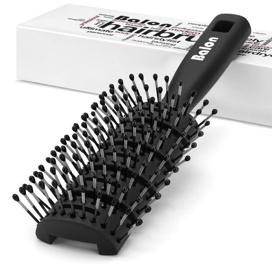 BALON Hair Brush for Women & Men - Speed Dry Vent Hair Brushes, Pain-Free Detangling Brush for All Hair Types (Black, 8.1x2.6 Inch)