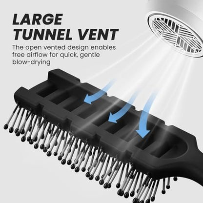 BALON Hair Brush for Women & Men - Speed Dry Vent Hair Brushes, Pain-Free Detangling Brush for All Hair Types (Black, 8.1x2.6 Inch)