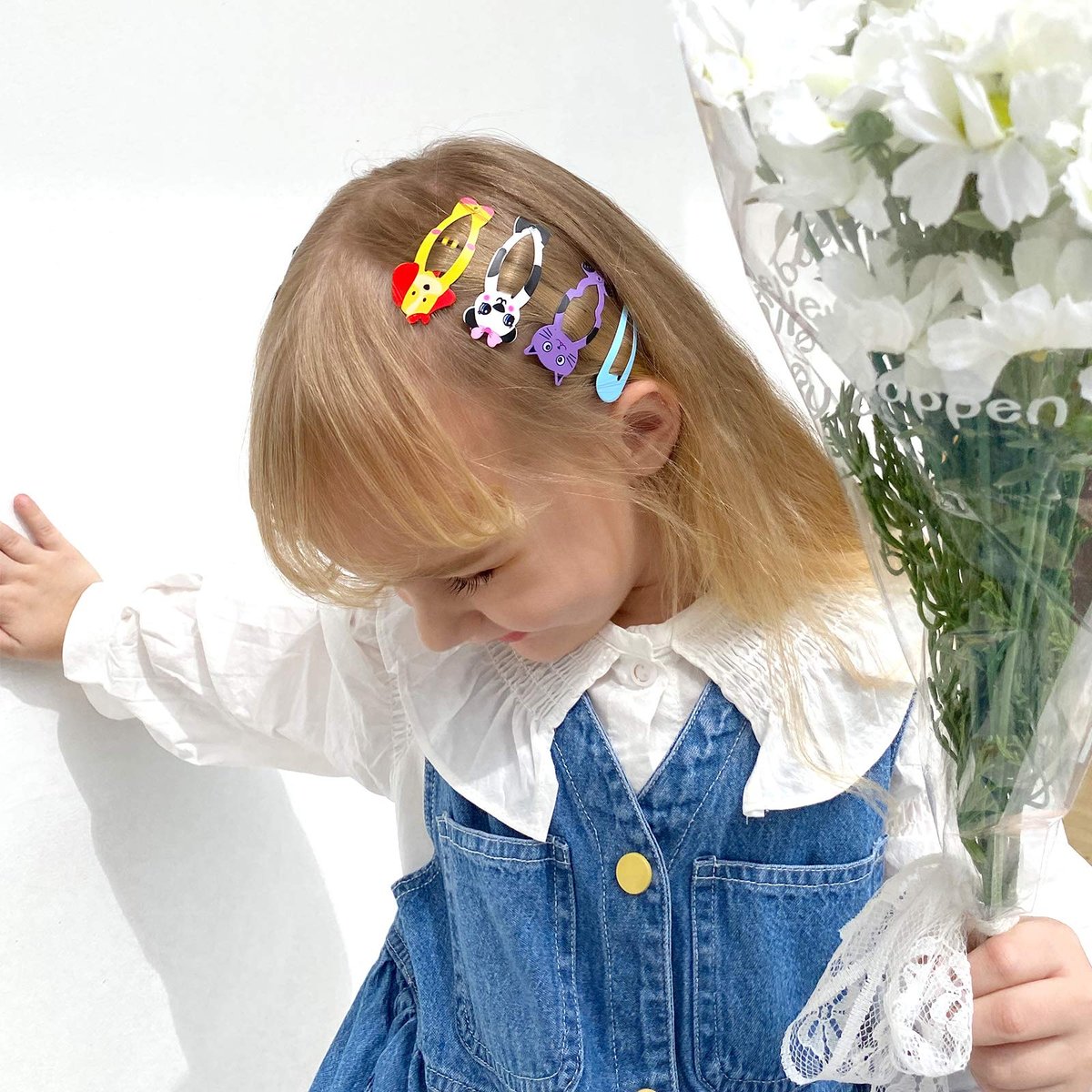 Funtopia 80 Pcs Girls Hair Clips Barrettes - Animal Fruit Printed Metal Snap Hair Clips for Kids, Teens, Pets - görsel 3