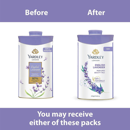 Yardley English Lavender Perfumed Talc - 250g (8.81 oz) - Classic Silky Body Powder