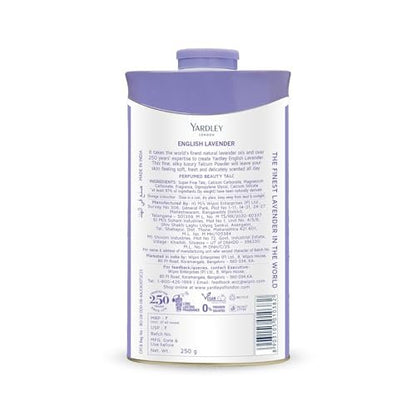 Yardley English Lavender Perfumed Talc - 250g (8.81 oz) - Classic Silky Body Powder