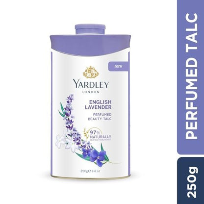 Yardley English Lavender Perfumed Talc - 250g (8.81 oz) - Classic Silky Body Powder