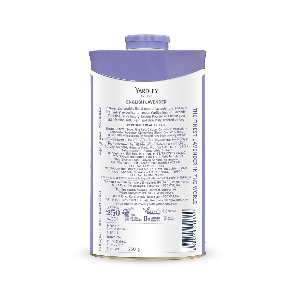 Yardley English Lavender Perfumed Talc - 250g (8.81 oz) - Classic Silky Body Powder - görsel 7