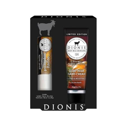Dionis Goat Milk Caramel Pumpkin Spice Hand Cream & Pumpkin Latte Lip Balm Set