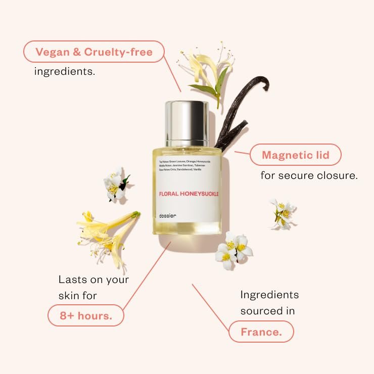 Dossier Floral Honeysuckle Eau de Parfum – Inspired by G.Bloom – Vegan & Paraben-Free Perfume for Women, 1.7 oz (50ml) Avelisse