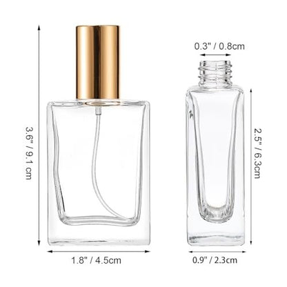 Foraineam 12 Pack 1 oz / 30ml Clear Glass Perfume Bottle, Refillable Empty Fine Mist Atomizer Spray Bottles, Portable Square Perfume Atomizer Bottles for Fragrance, Lotion, Essential Oil Avelisse