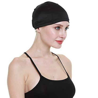 FocusCare 100% Mulberry Silk Wig Cap – Black, Elastic Band for Hair Loss, Cancer Patients, Bald Women Avelisse