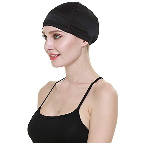 FocusCare 100% Mulberry Silk Wig Cap – Black, Elastic Band for Hair Loss, Cancer Patients, Bald Women Avelisse