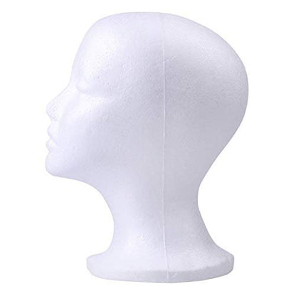 Foraineam 2 Pack Foam Wig Display Stand – Female Mannequin Wig Holder, White Foam Heads for Glasses, Mask, Hat, and Hairpieces Avelisse