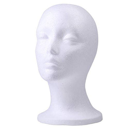 Foraineam 2 Pack Foam Wig Display Stand – Female Mannequin Wig Holder, White Foam Heads for Glasses, Mask, Hat, and Hairpieces Avelisse