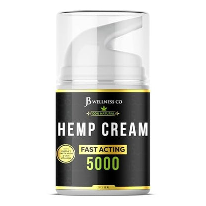 JB Wellness Co Hemp Cream 4oz 2-Pack with Neem, MSM, Turmeric, Emu Oil, Menthol, Aloe Avelisse