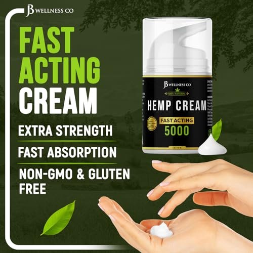 JB Wellness Co Hemp Cream 4oz 2-Pack with Neem, MSM, Turmeric, Emu Oil, Menthol, Aloe Avelisse