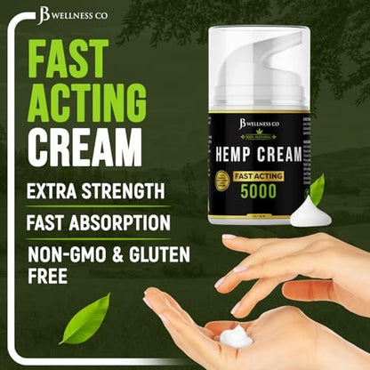JB Wellness Co Hemp Cream 4oz 2-Pack with Neem, MSM, Turmeric, Emu Oil, Menthol, Aloe Avelisse