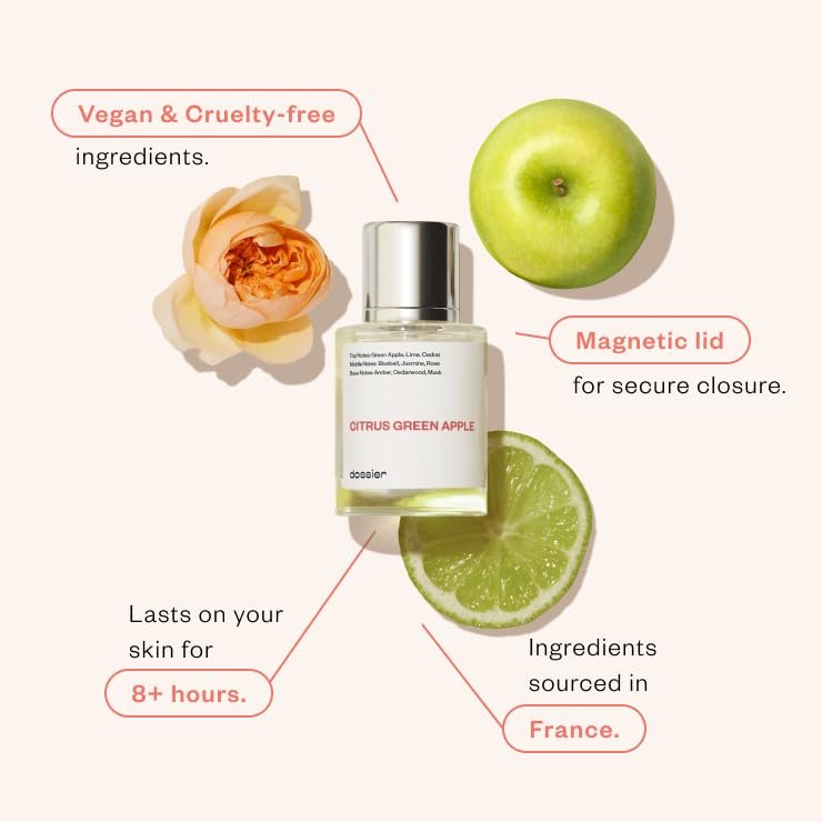 Citrus Green Apple Eau de Parfum for Women - Dossier Luxury Fragrance Spray 50ml Avelisse