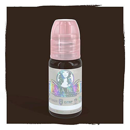 Perma Blend Espresso Brown Tattoo Ink – Professional Microblading Pigment for Permanent Makeup, Cool Medium/Dark Brown, Vegan (0.5 oz) Avelisse