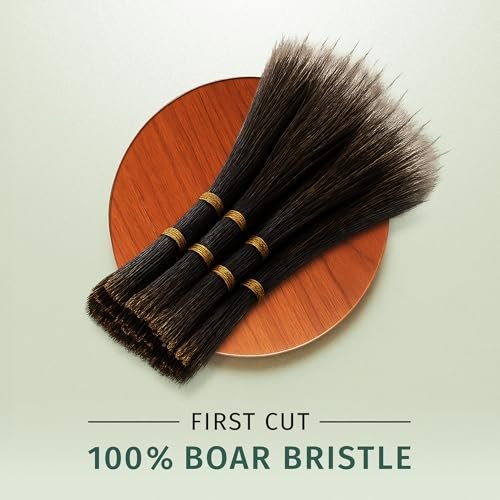 SHASH Classic German First Cut 100% Boar Bristle Hair Brush Since 1869 - Conditions Hair, Improves Texture, Exfoliates Scalp (Fine to Normal Hair, Black) Avelisse