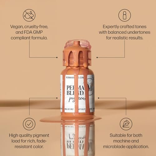 Perma Blend Brunette Tattoo Ink - Professional Microblading Supplies for Eyebrow & Eyeliner Permanent Makeup - High Opacity Vegan Ink (0.5 oz) Avelisse