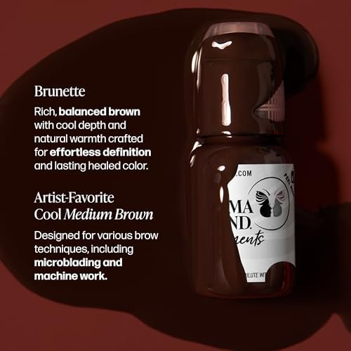 Perma Blend Brunette Tattoo Ink - Professional Microblading Supplies for Eyebrow & Eyeliner Permanent Makeup - High Opacity Vegan Ink (0.5 oz) Avelisse