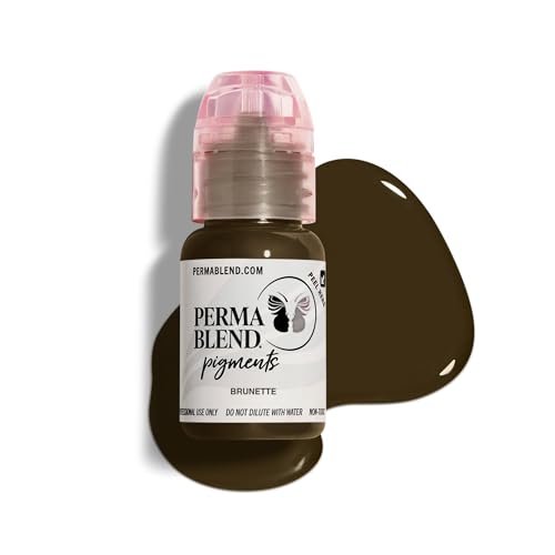 Perma Blend Brunette Tattoo Ink - Professional Microblading Supplies for Eyebrow & Eyeliner Permanent Makeup - High Opacity Vegan Ink (0.5 oz) Avelisse