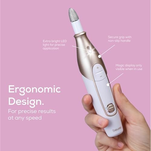 Beurer MP64 Cordless Nail Drill Kit - Electric Nail File with 10 Attachments, LED Light, Adjustable Speed, Manicure & Pedicure E-File, Storage Case Avelisse