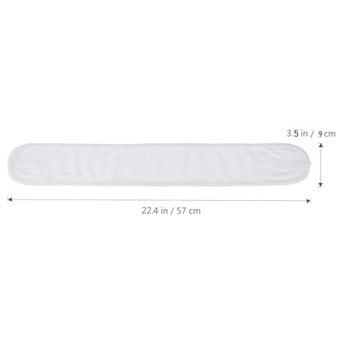 Tatibana White Elastic Terry Cloth Spa Headband - 8 Pack Facial Head Wrap Band, Washable Makeup Headband with Magic Tape Avelisse