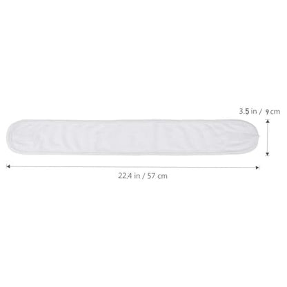 Tatibana White Elastic Terry Cloth Spa Headband - 8 Pack Facial Head Wrap Band, Washable Makeup Headband with Magic Tape Avelisse