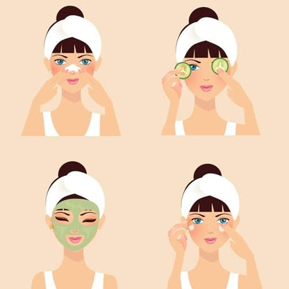 Tatibana White Elastic Terry Cloth Spa Headband - 8 Pack Facial Head Wrap Band, Washable Makeup Headband with Magic Tape Avelisse