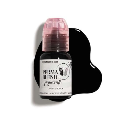 Perma Blend Double Black Microblading Ink – Professional Permanent Eyeliner Tattoo Ink, Dark Carbon Based, Vegan (0.5 oz) Avelisse