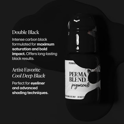 Perma Blend Double Black Microblading Ink – Professional Permanent Eyeliner Tattoo Ink, Dark Carbon Based, Vegan (0.5 oz) Avelisse