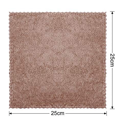 Syhood 12-Pack Reusable Microfiber Face Wash Cloths - 10x10 Inch Coral Velvet Makeup Remover Towels (Pink, Green, Brown, Purple, Blue, Beige) - görsel 8