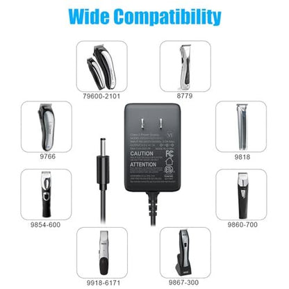 SoulBay 4.2V Charger Cord for Wahl Trimmer Clipper 9818 9818L 9854L WNT-8 WNT-9 9864 9876L 9880L 9888L Lithium Ion Beard Shaver Groomer S003HU0420060 S004mu0400090 Class 2 Power Supply Replacement Avelisse