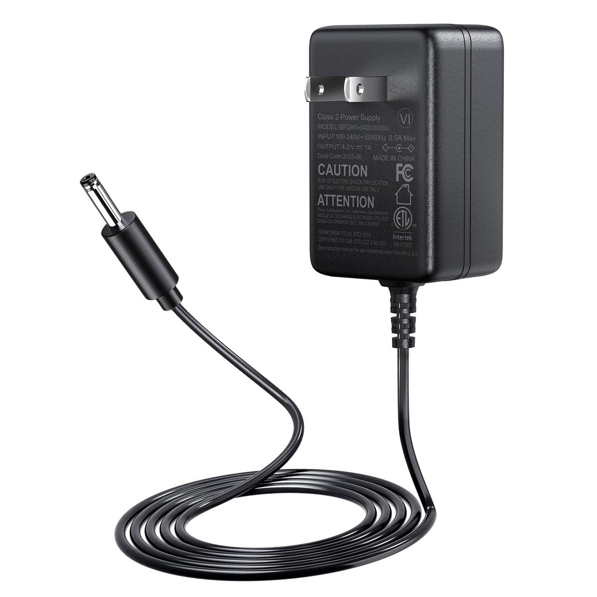 SoulBay 4.2V Charger Cord for Wahl Trimmer Clipper 9818 9818L 9854L WNT-8 WNT-9 9864 9876L 9880L 9888L Lithium Ion Beard Shaver Groomer S003HU0420060 S004mu0400090 Class 2 Power Supply Replacement Avelisse