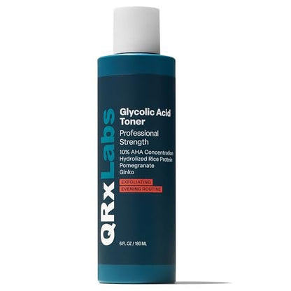 QRxLabs Glycolic Acid Toner - 10% Glycolic Acid Exfoliant with Salicylic Acid - Hydrating Face Exfoliator - Pore Toner & BHA Liquid Exfoliant with Witch Hazel - 6 Fl Oz Avelisse