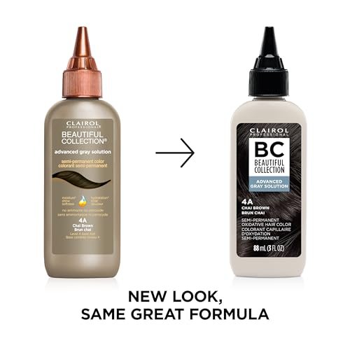 Clairol Professional Beautiful Collection Advanced Gray Solutions Semi-Permanent Hair Color, 4A Chai Brown, 3 oz - görsel 4