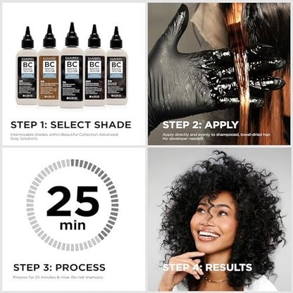 Clairol Professional Beautiful Collection Advanced Gray Solutions Semi-Permanent Hair Color, 4A Chai Brown, 3 oz