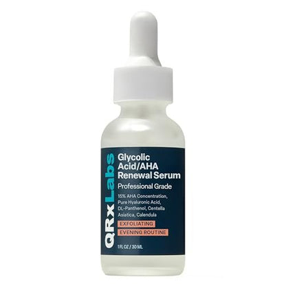 QRxLabs 15% Glycolic Acid Renewal Serum – Exfoliating AHA Serum for Smoother, Brighter Skin – 1 Fl Oz Avelisse