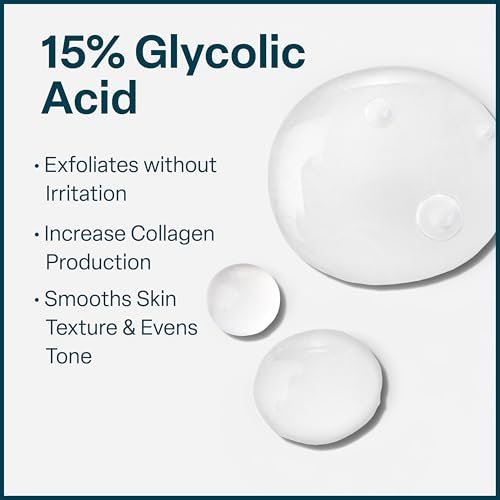 QRxLabs 15% Glycolic Acid Renewal Serum – Exfoliating AHA Serum for Smoother, Brighter Skin – 1 Fl Oz Avelisse