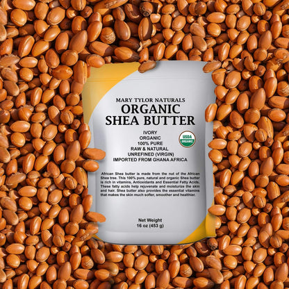 Organic Shea Butter 1 lb - Raw, Unrefined, Ivory from Ghana - Mary Tylor Naturals