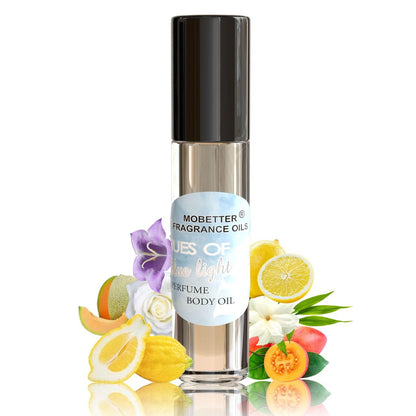 Hues Of Blue Light Women Perfume Body Oil – Floral Fruity Long-Lasting Fragrance, Travel Size (0.33 Fl Oz) Avelisse