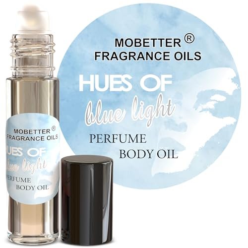 Hues Of Blue Light Women Perfume Body Oil – Floral Fruity Long-Lasting Fragrance, Travel Size (0.33 Fl Oz) Avelisse