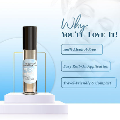 Hues Of Blue Light Women Perfume Body Oil – Floral Fruity Long-Lasting Fragrance, Travel Size (0.33 Fl Oz) Avelisse