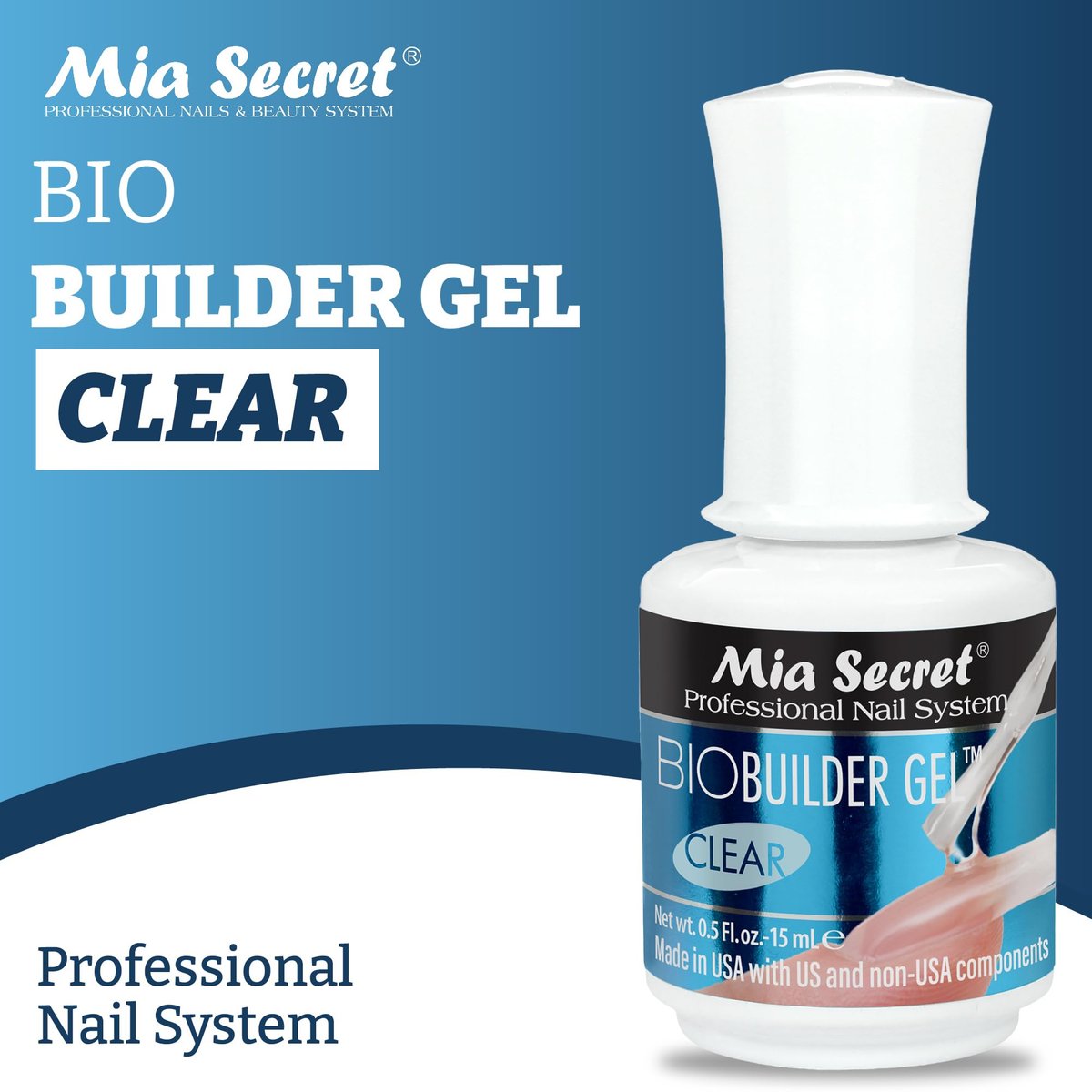 Mia Secret Clear Brush-On Nail Sculpting Gel - Builder Gel for Nail Extensions & Natural Nails (0.5 oz) Avelisse