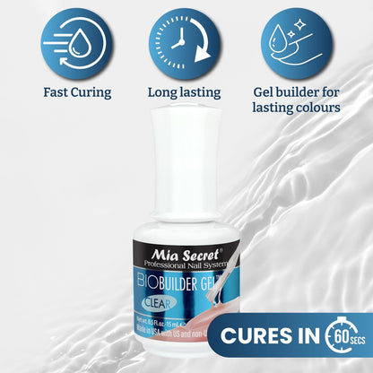 Mia Secret Clear Brush-On Nail Sculpting Gel - Builder Gel for Nail Extensions & Natural Nails (0.5 oz) Avelisse
