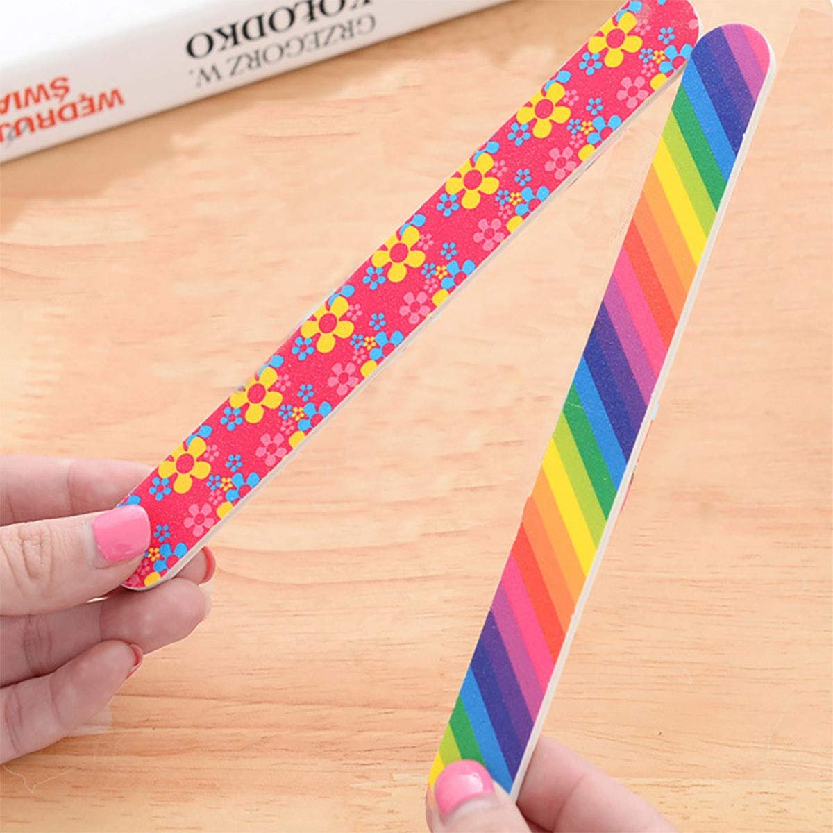 HeeYaa 10-Piece Professional Double-Sided 100/180 Grit Nail Files & Buffers - Colorful Emery Boards for Manicure & Pedicure - görsel 11