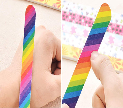 HeeYaa 10-Piece Professional Double-Sided 100/180 Grit Nail Files & Buffers - Colorful Emery Boards for Manicure & Pedicure