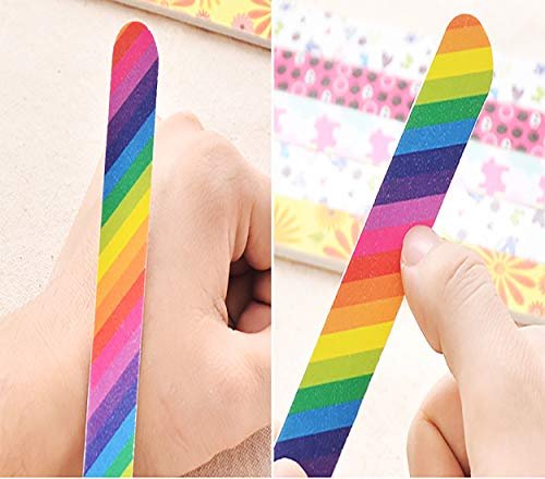HeeYaa 10-Piece Professional Double-Sided 100/180 Grit Nail Files & Buffers - Colorful Emery Boards for Manicure & Pedicure - görsel 8
